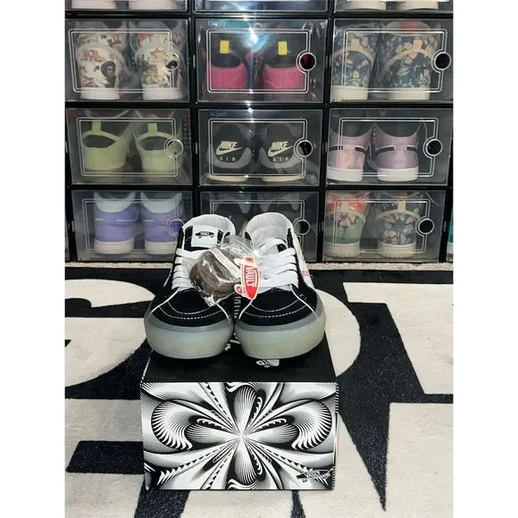 Vans x Palm Angels Sk8-Mid VLT LX Black Sneakers Unisex Size 6M/7.5W - Picture 2 of 3